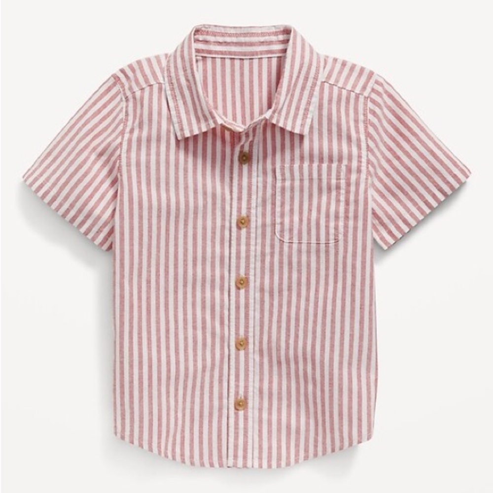 Toddler Short-Sleeve Striped Oxford Button Down Shirt